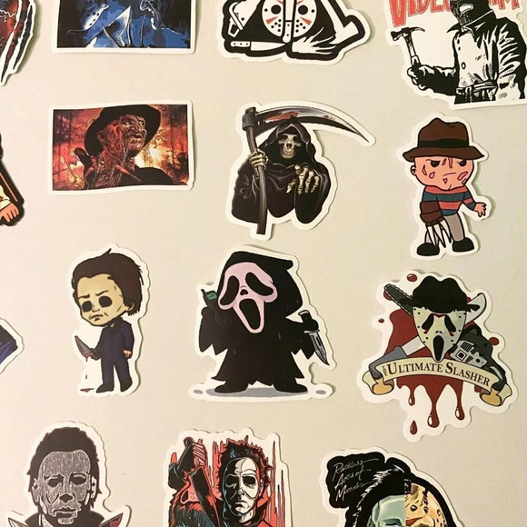 Lot of 51 Assorted Slasher Movie Stickers Halloween Scream Jason Freddy - Picture 5 of 16